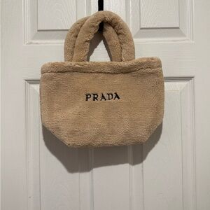 Prada Beige Faux Fur Handbag